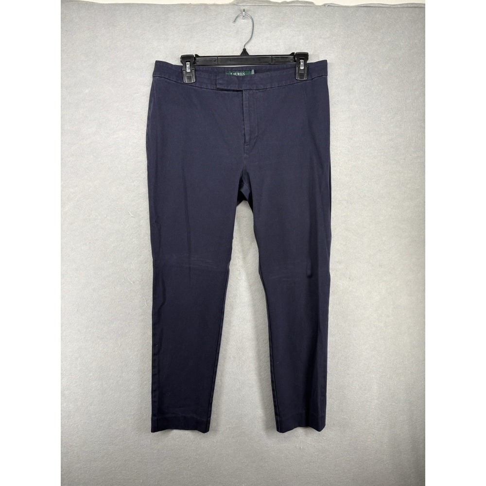 Polo Ralph Lauren Women's Navy Blue Trousers Straight Leg Pants Size 8 See PICT